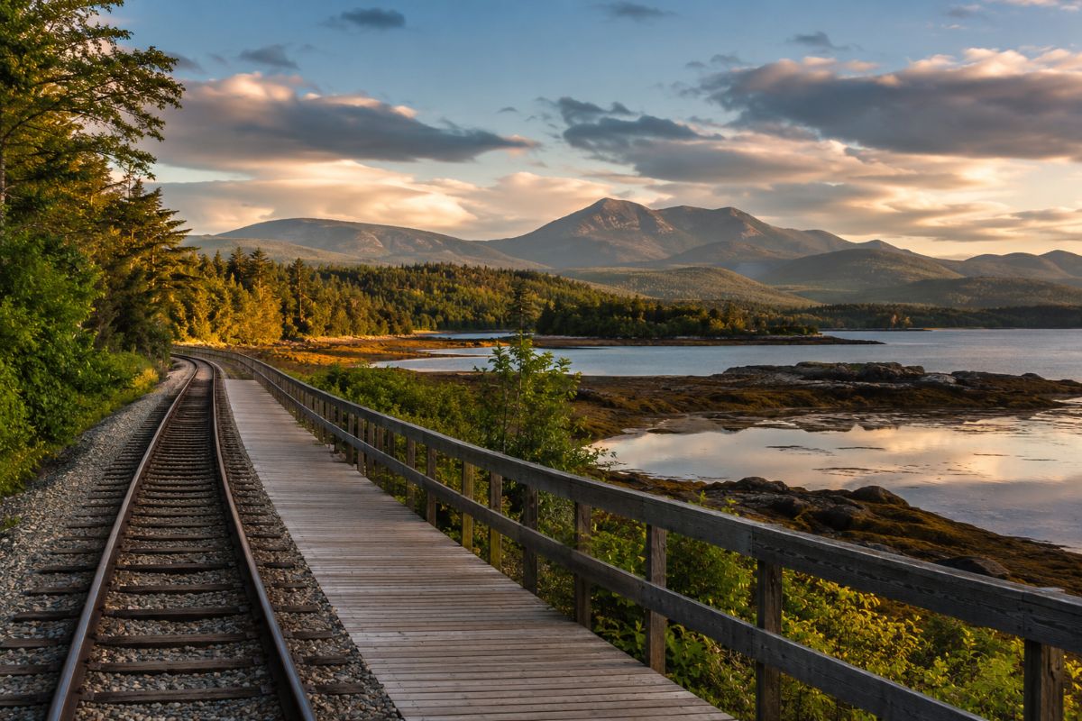 Explore Maine’s Hidden Gems: The Belfast Rail Trail With City Point, Acadia National Park, Scarborough Marsh, and Mount Katahdin
