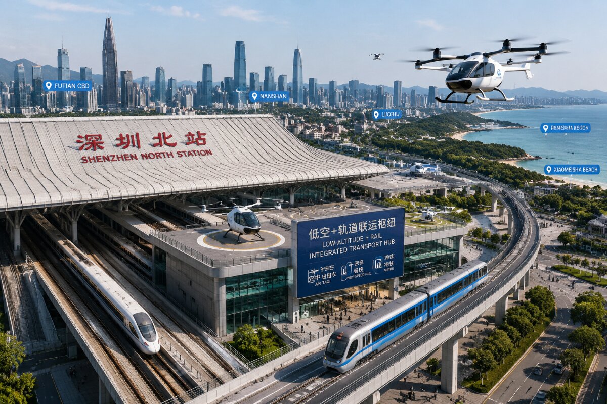Discover Shenzhen’s Groundbreaking Low-Altitude Air Taxi Hub at Shenzhen North Station