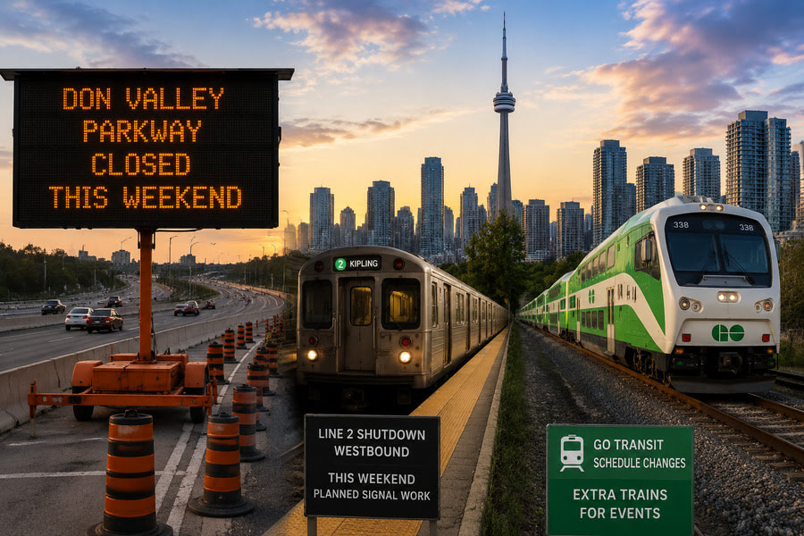 Toronto Weekend Travel Alerts: Key Infrastructure work and Transit Changes