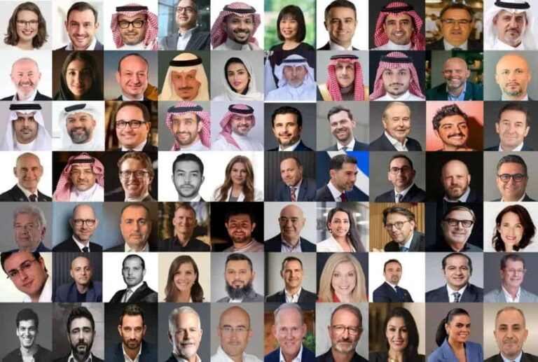 Collage of diverse business professionals' headshots arranged in a grid, representing a multi-ethnic team.