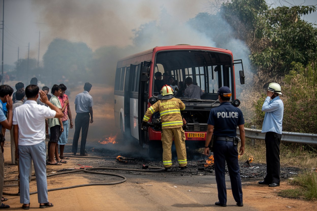 Bus Fire Near Rajupalem: A Call for Enhanced Travel Safety Standards in Andhra Pradesh