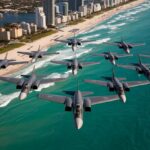 Unforgettable Military Flyover: A Stunning Aerial Showcase Over Miami Beach