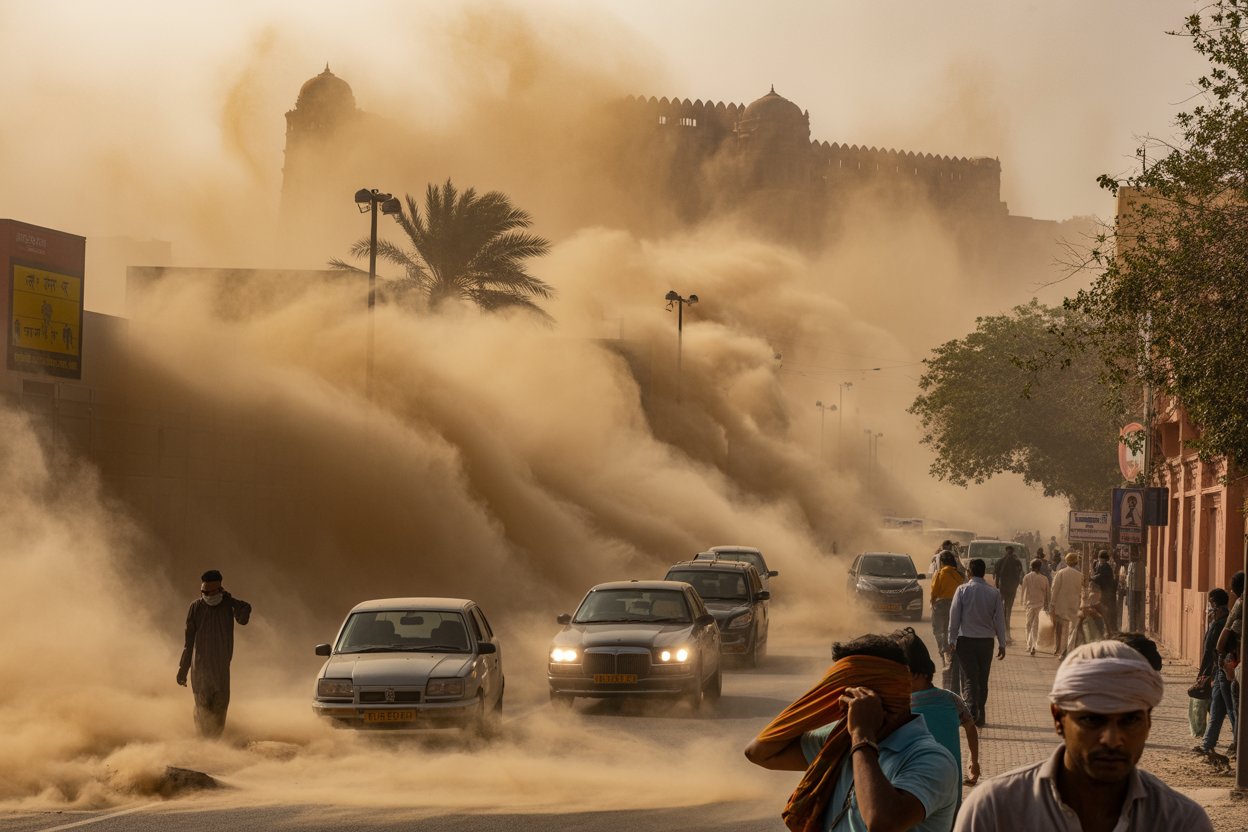 Sandstorm Strikes Rajasthan Cities: Jaipur, Jodhpur, Ajmer, Bikaner, and Bharatpur