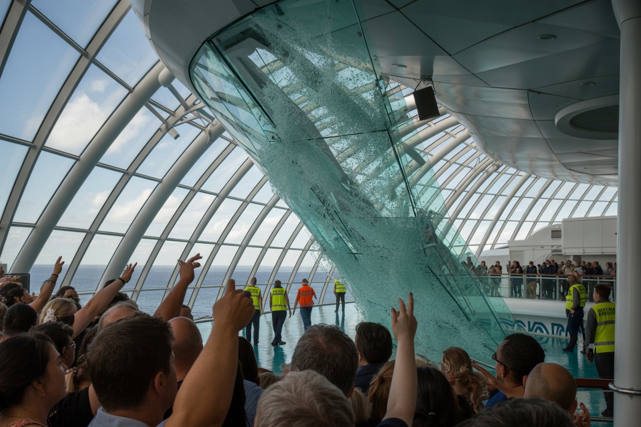Concerns Rise as Glass Panel Shatters in Royal Caribbean’s Iconic AquaDome