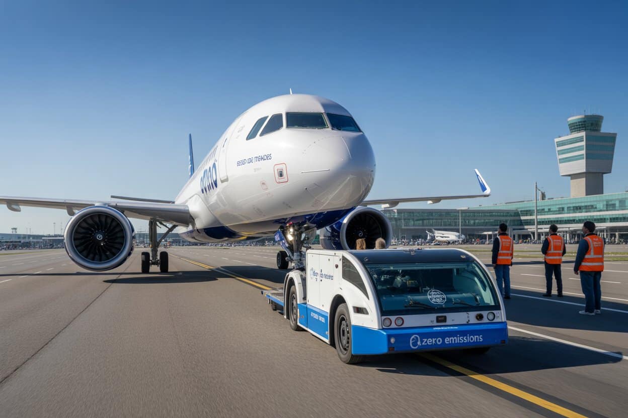 Amsterdam Schiphol Airport Pioneers Electric TaxiBot Initiative for Sustainable Aviation