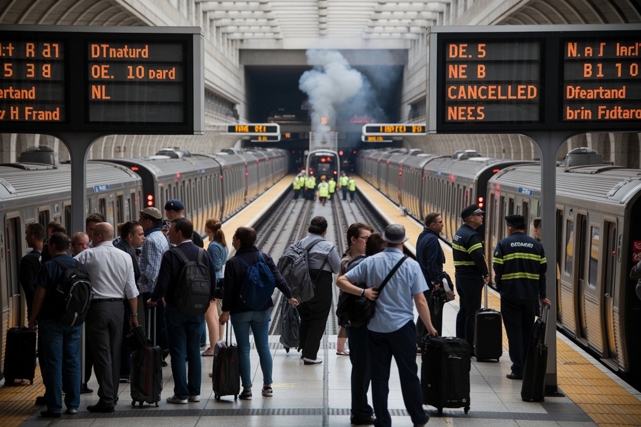 NJ TRANSIT Rail Service Disrupted to New York Penn Station Due to Brush Fire Near Hudson River Tunnel