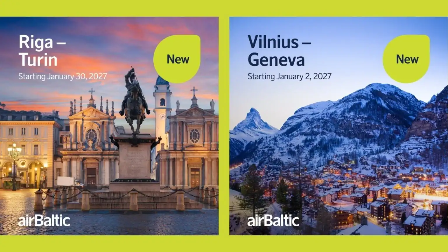 airBaltic Launches New Direct Routes to Alpine Destinations for Winter 2026/2027