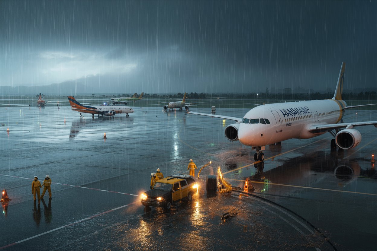 Sri Lanka’s Bandaranaike International Airport Implements Emergency Flight Diversions Due to Heavy Rains