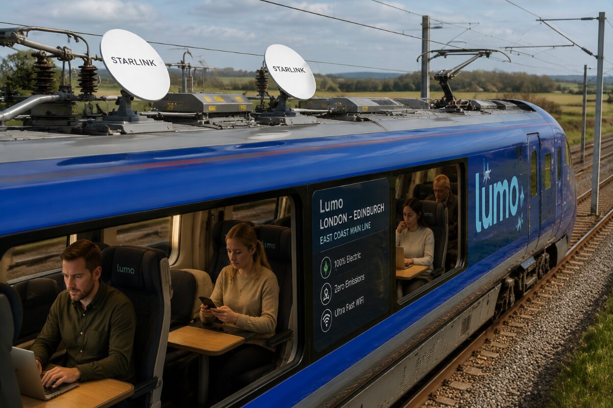 Lumo Enhances Passenger Experience with Next-Gen Starlink Wi-Fi on East Coast Main Line