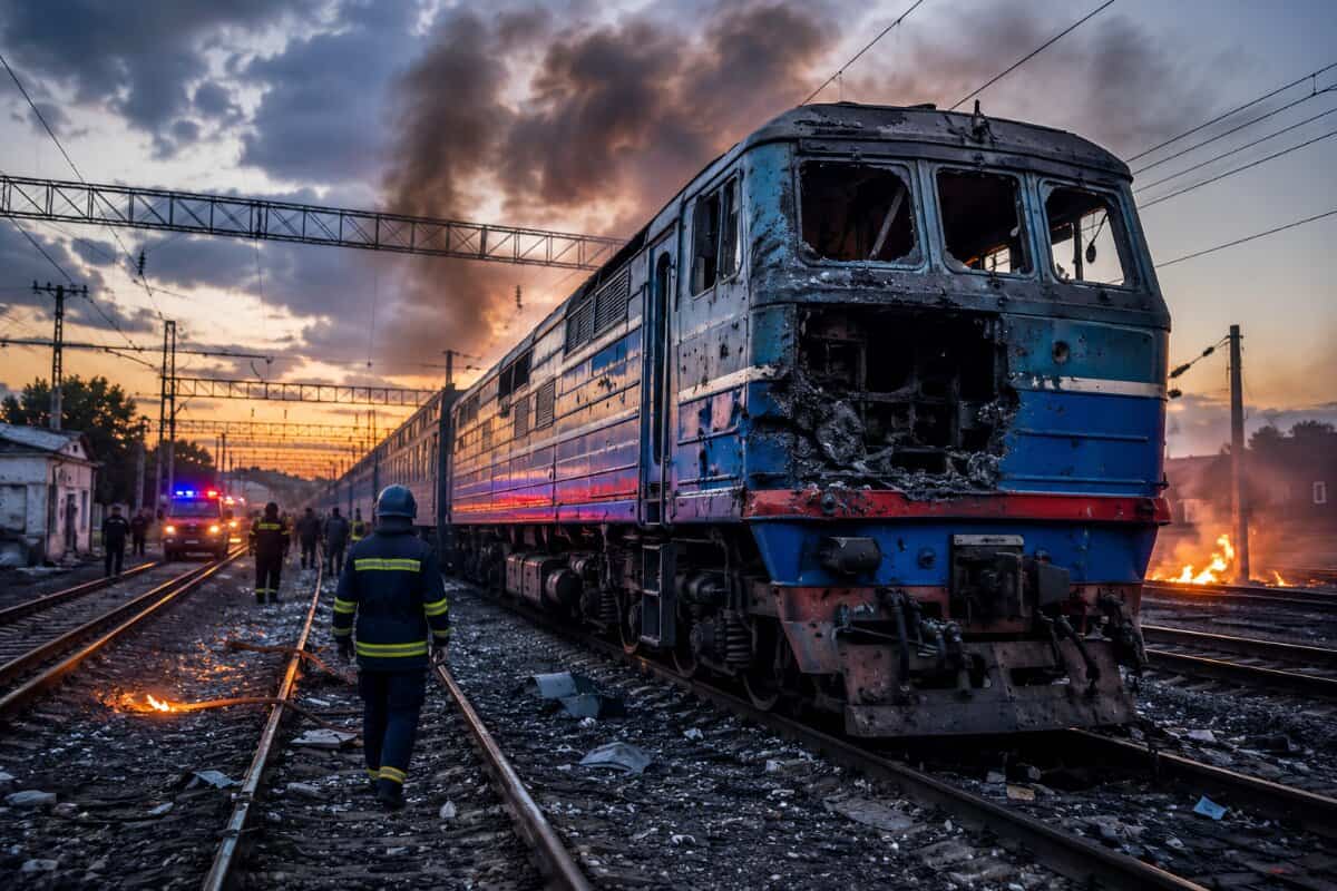 Ukraine’s Rail Travel Faces New Security Pressure as Russian Drone Strike Hits Kharkiv Region Locomotive, Injures Railway Worker and Tests Wartime Transport Resilience
