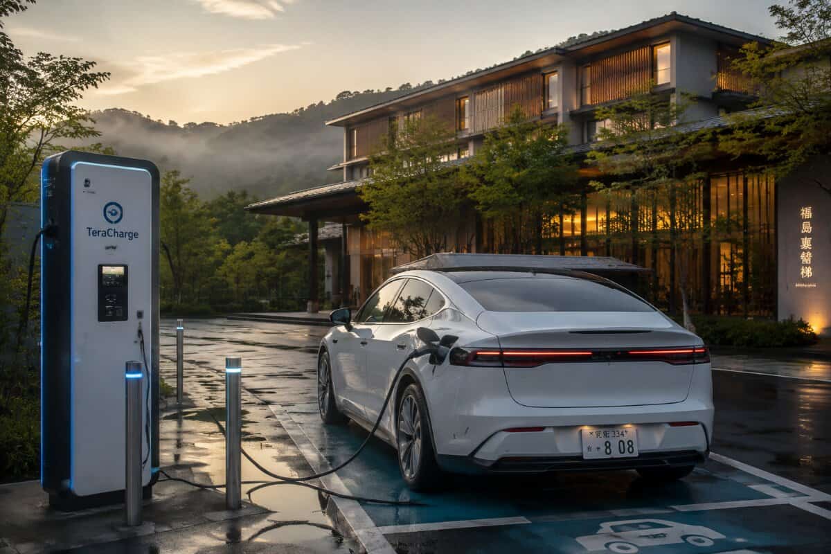 Japan improves sustainable tourism access with TeraCharge EV charger installation at Fukushima retreat hotel