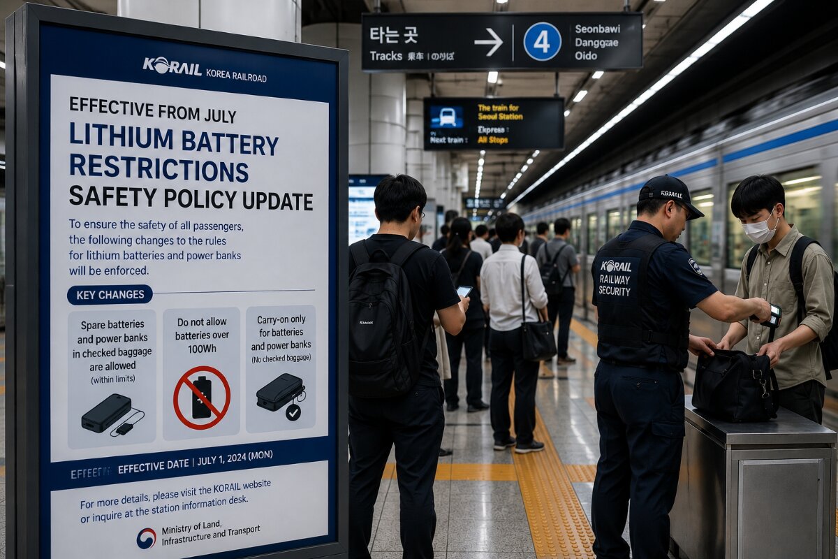 South Korea has introduced a ban on lithium batteries in subway and railway systems as part of new safety measures aimed at reducing fire risks and improving passenger safety.