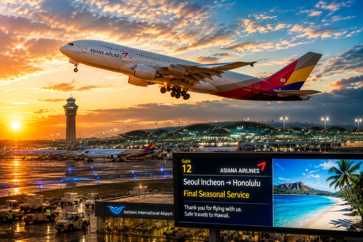 Asiana Airlines Announces Suspension of Seoul-Honolulu Route Beginning July 2026