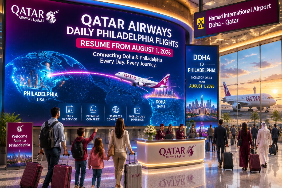 Qatar Airways to Bring Back Daily Flights from Philadelphia Starting August 2026