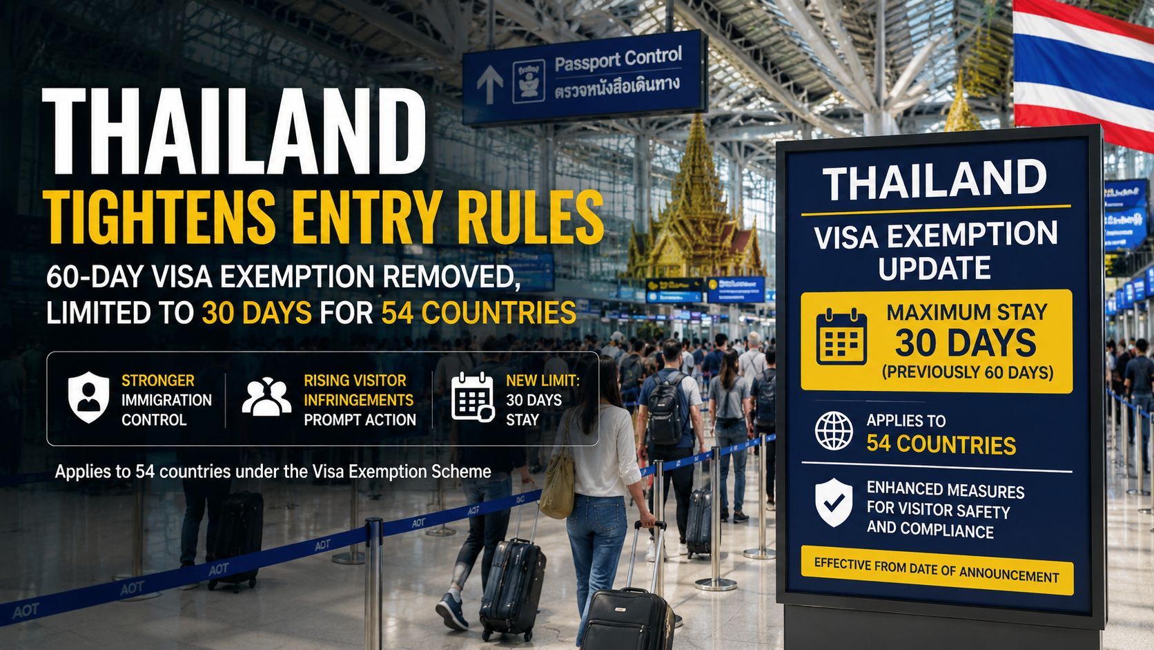 Thailand’s New Visa Rules: Adjusted Entry Guidelines for International Tourists