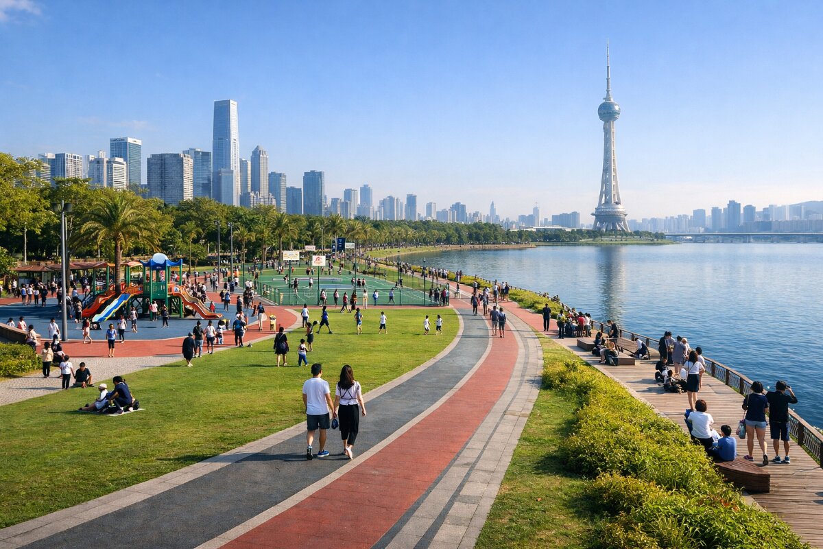 Discover Shenzhen Talent Park: A Scenic Urban Oasis with Sports and Family-Friendly Amenities