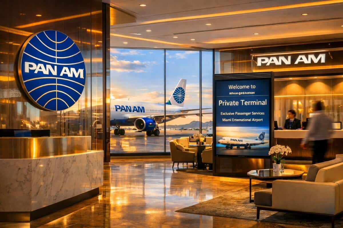Pan American Airways opens a private terminal at Miami International Airport, enhancing exclusive passenger services and premium travel processing at the aviation hub