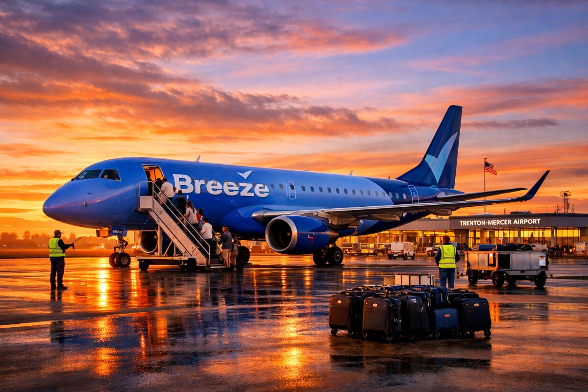 Breeze Airways Launches Affordable Flights from Trenton-Mercer Airport This September