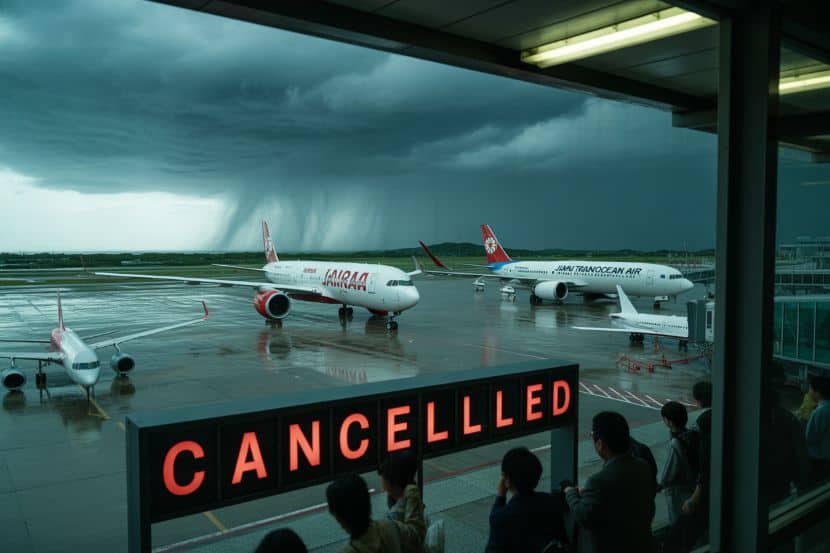 Travel Disruptions in Japan: Typhoon Jangmi Causes Major Flight Cancellations