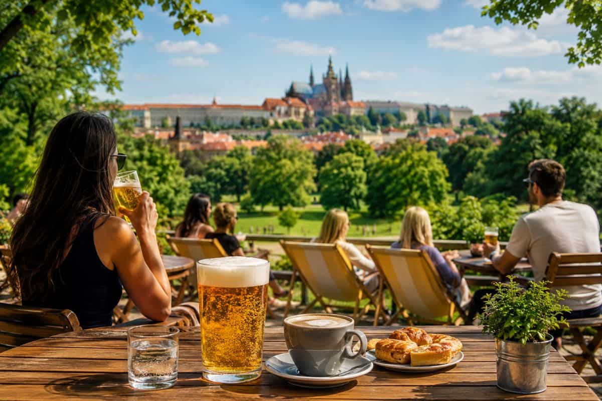 Prague Welcomes Travelers with Lidl Summer Terrace Offering Affordable Czech Draft Beer Coffee and Refreshments in the Heart of Stromovka Park