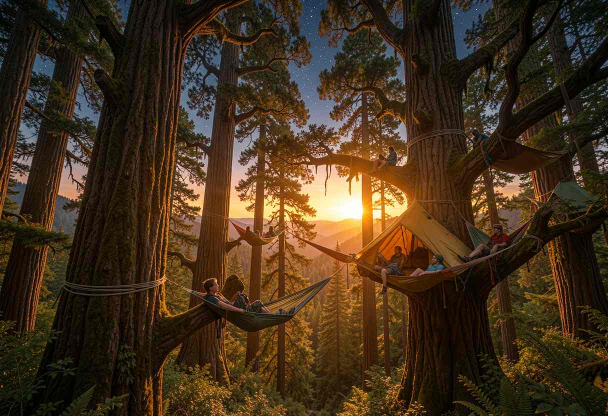 Oregon’s Silver Falls Introduces a Bucket List Adventure Where Travelers Camp Suspended High in Ancient Forest Trees