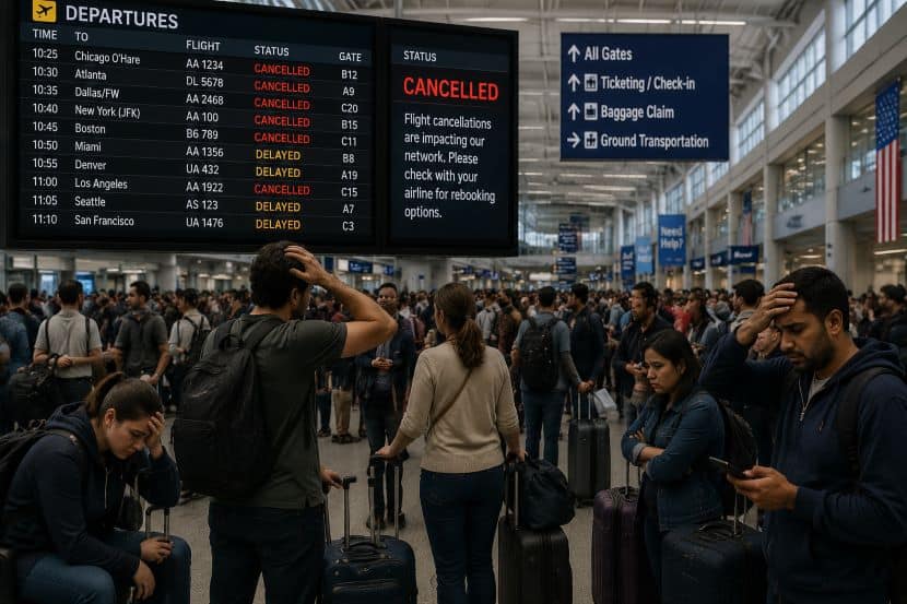 Nationwide Flight Chaos: 537 Cancellations and 10,612 Delays Impact Travelers Across Major US Cities
