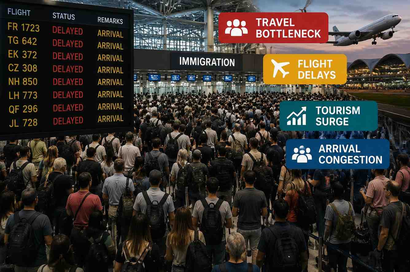 Germany, Japan, UK & Australia Travelers Face Immigration Delays at Bangkok’s Suvarnabhumi Airport
