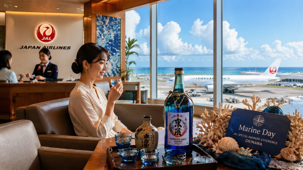 Experience Underwater-Aged Awamori at JAL Naha DP Lounge This Marine Day
