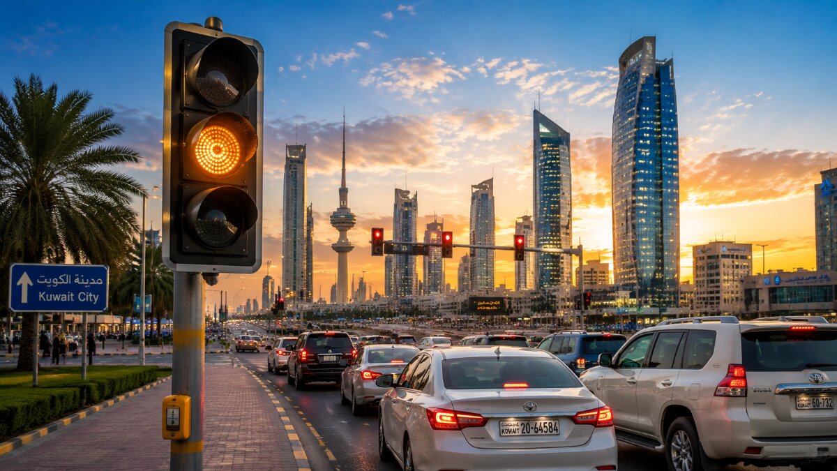 Kuwait Enhances Road Safety with Flashing Traffic Lights at Key Intersections