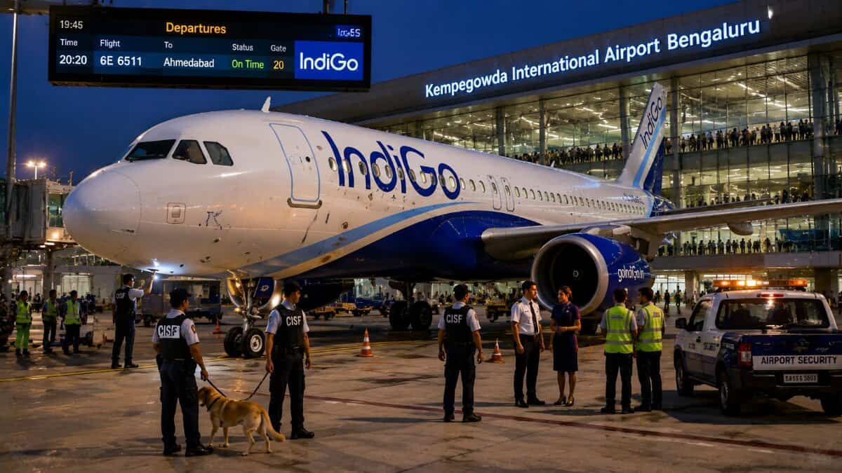 IndiGo Flight from Bengaluru to Ahmedabad Faces Security Alert Following Bomb Scare Hoax