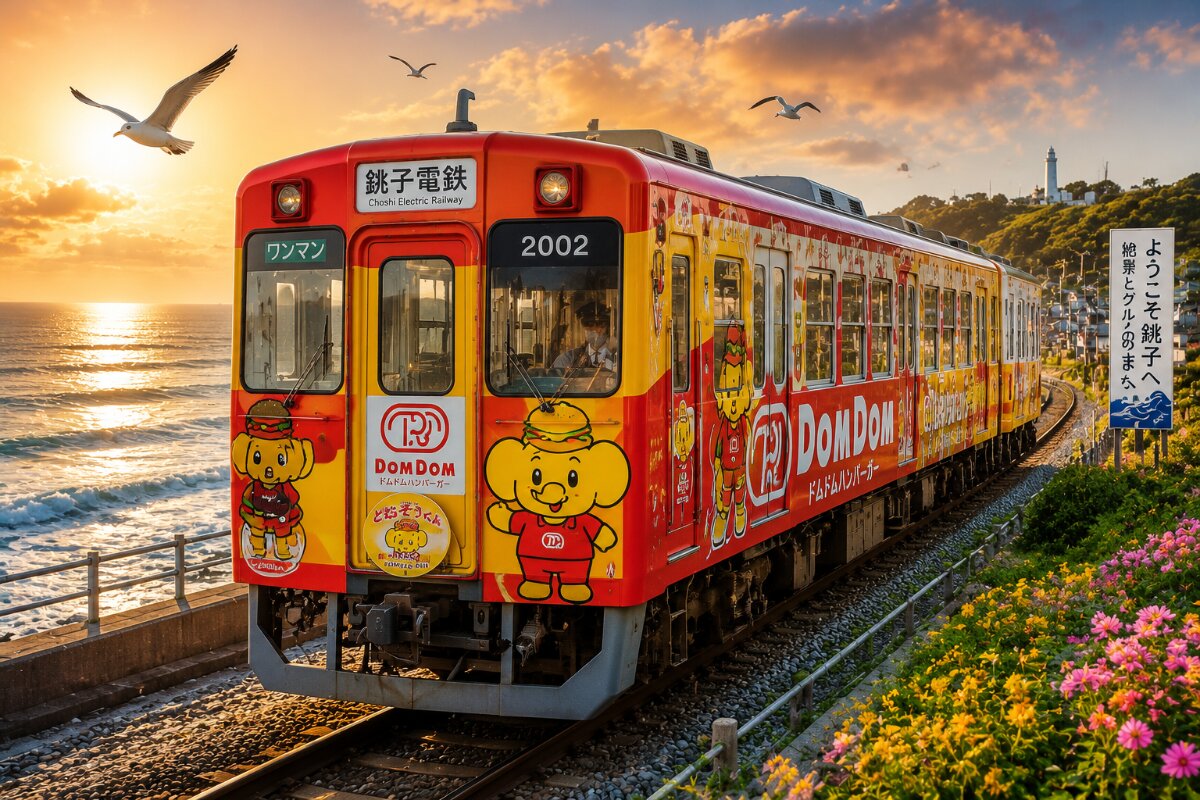 Choshi Electric Railway Teams Up with Dom Dom for Unique Train and Burger Experience