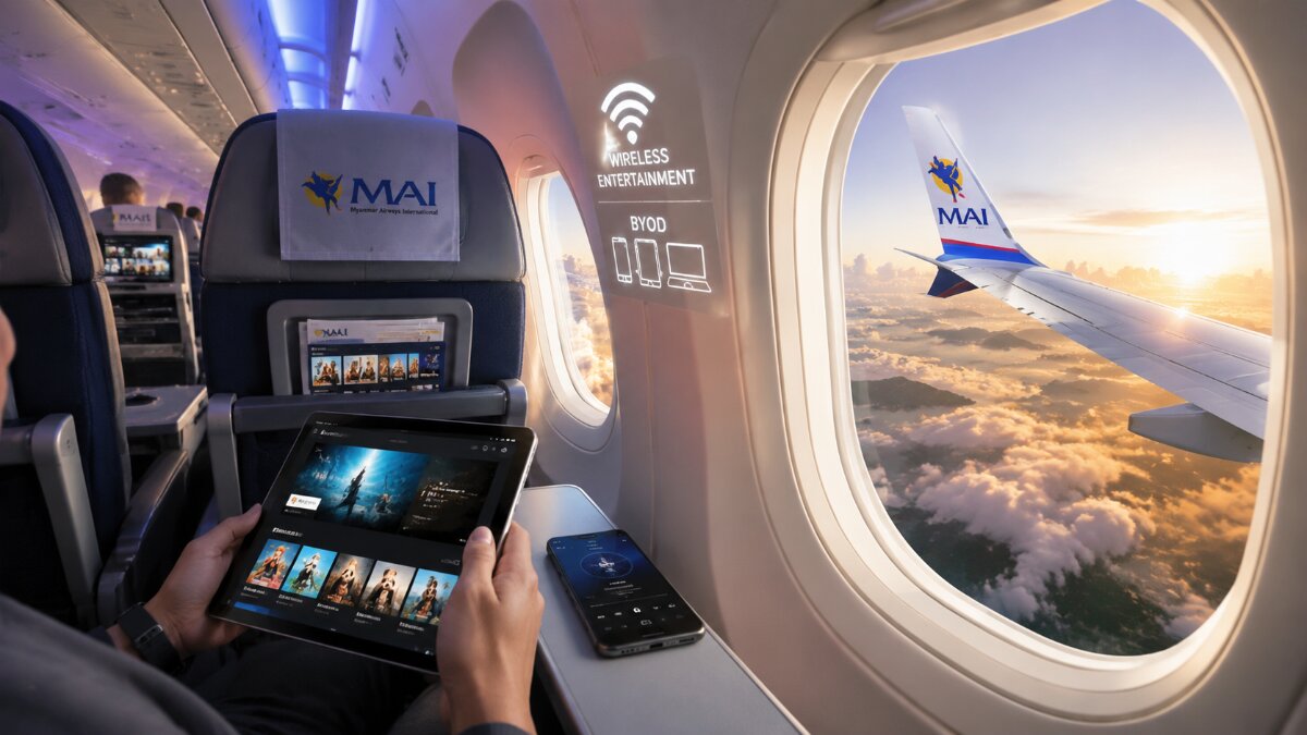Myanmar Airways International Unveils Wireless Inflight Entertainment