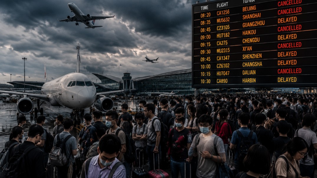 Disruptions Across China’s Airports as Flight Cancellations and Delays Surge