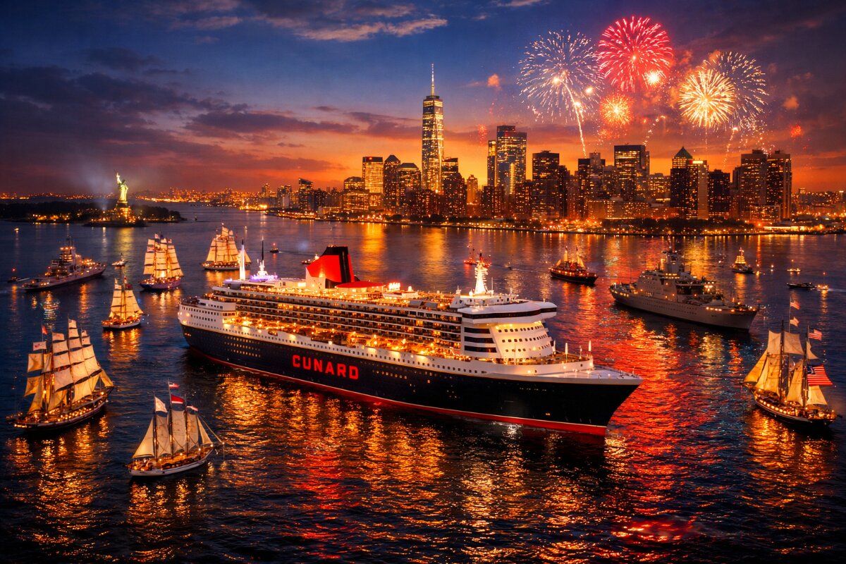 Queen Mary 2 to Grace New York Harbor for July 4 Maritime Festival