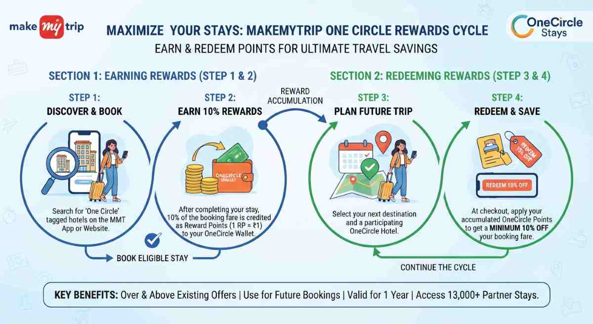 Unlock 10% Rewards with MakeMyTrip’s One Circle Stays Loyalty Program